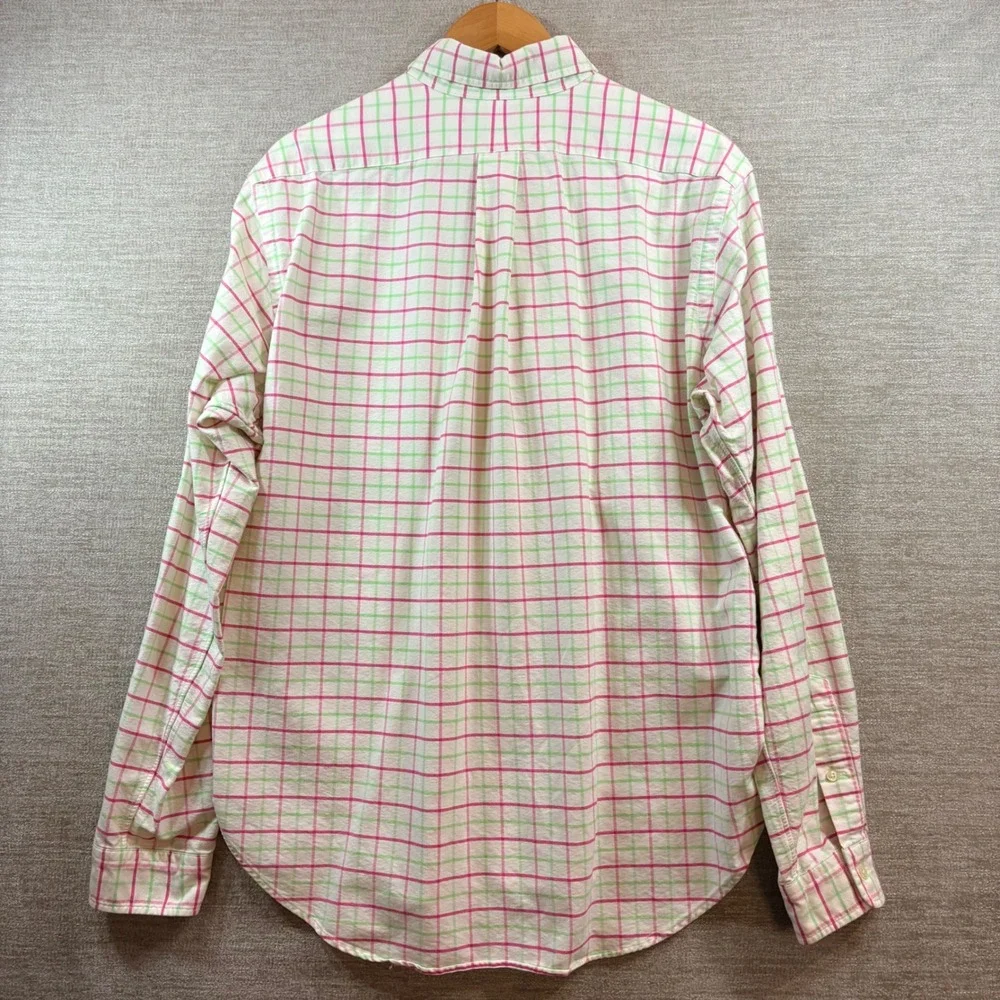 Polo‎ Ralph Lauren Mens 16.5 LG Classic Fit Pastel Shirt Pink Green Check Easter